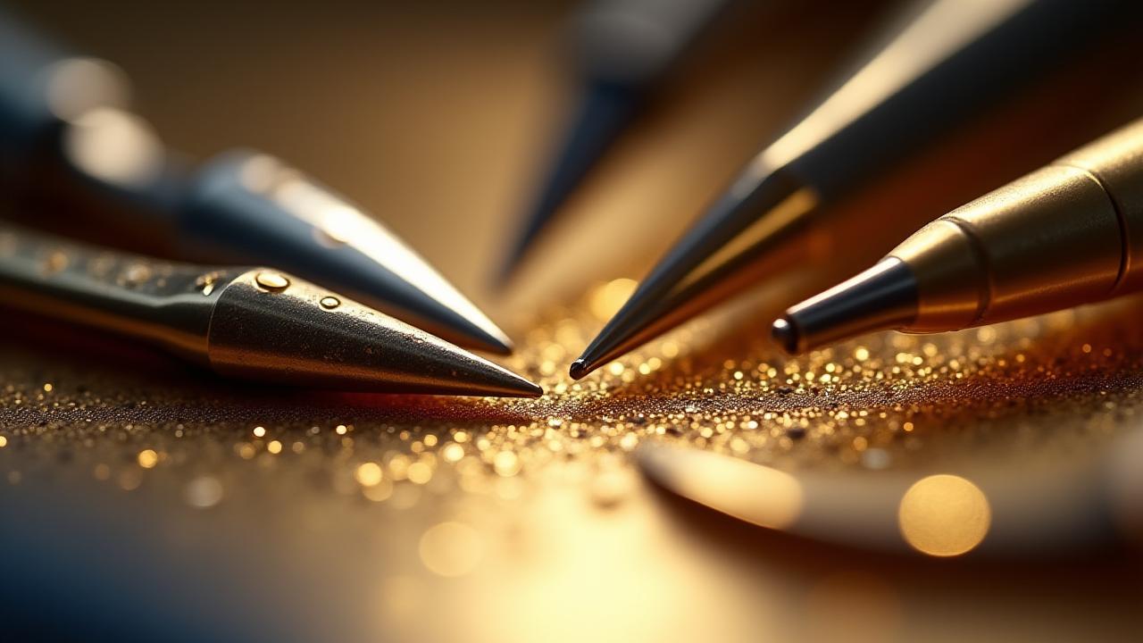 Abstrakte Detailaufnahme von Goldschmiedewerkzeugen und edlem Metall – Symbol für Präzision und Handwerkskunst