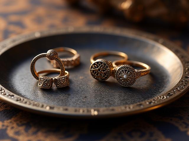 Schmuck mit alten Symbolen wie Auge der Fatima, Lebensbaum und Unendlichkeitszeichen
